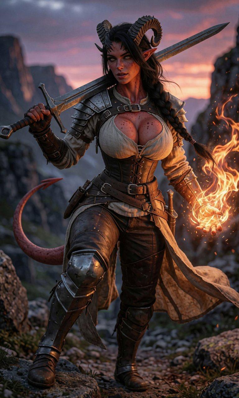Mia, tiefling warrior